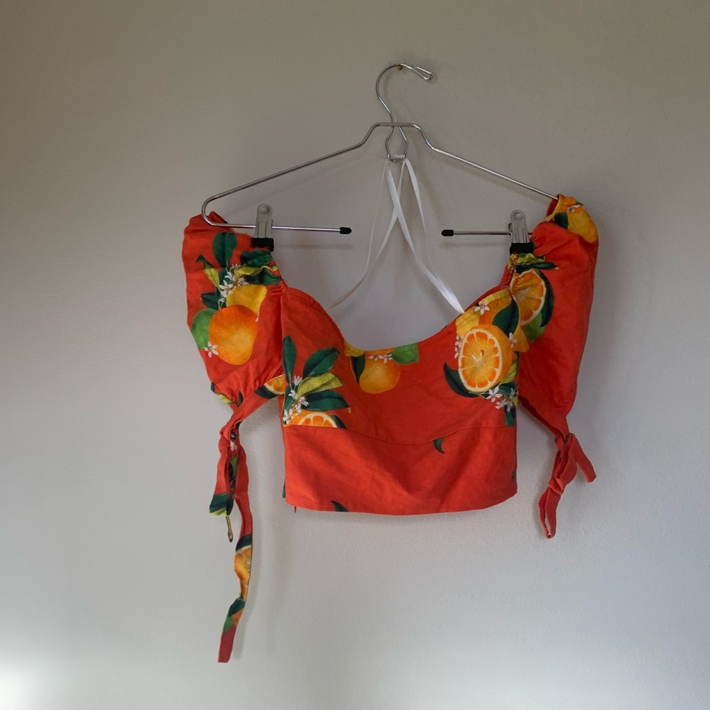 Privacy pls orange citrus summer crop top shorts set revolve loved by bloggers s - Picture 3 of 8